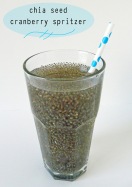 chia seed gel cranberry spritzer